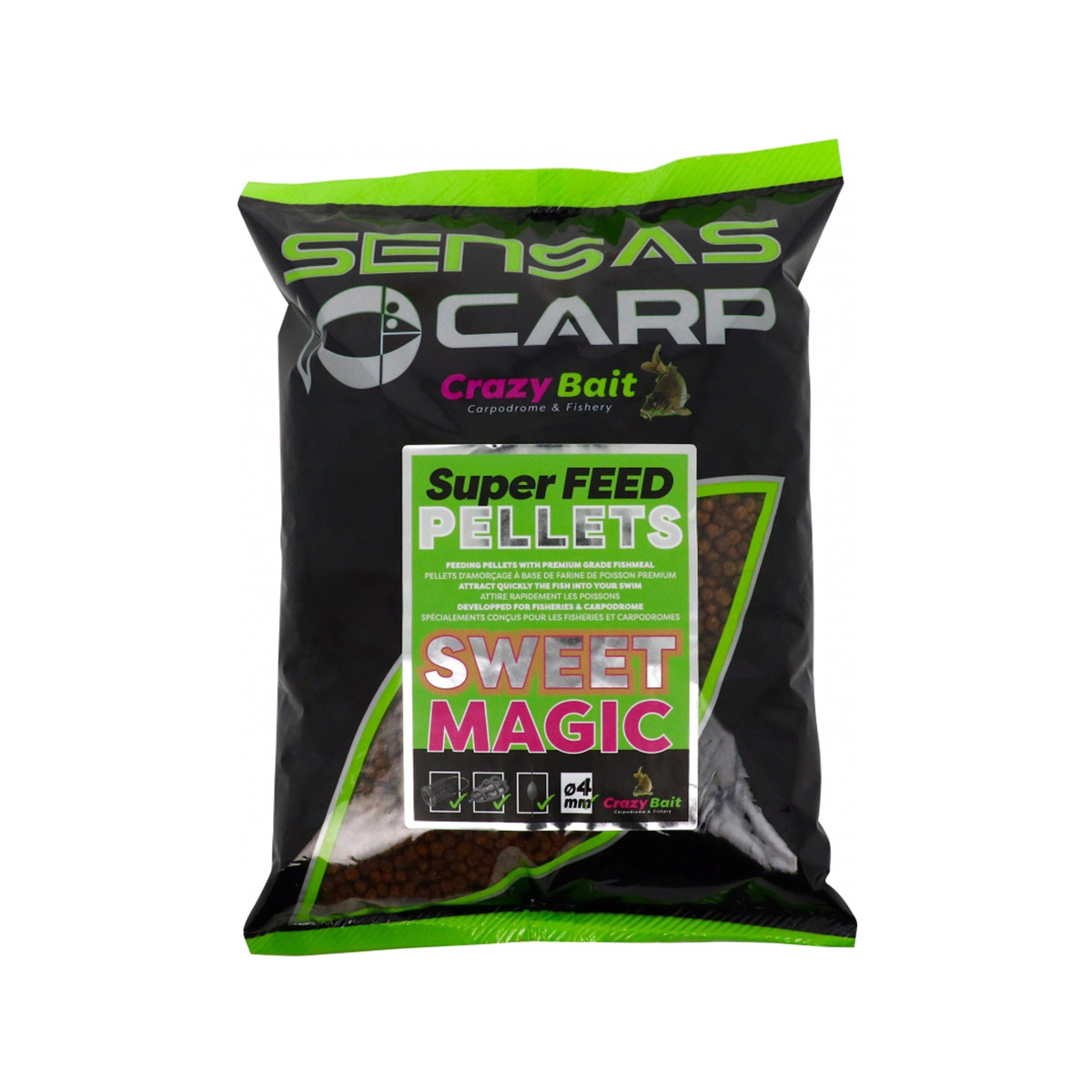 SENSAS CARP CRAZY BAIT SUPER FEED PELLET SWEET MAGIC