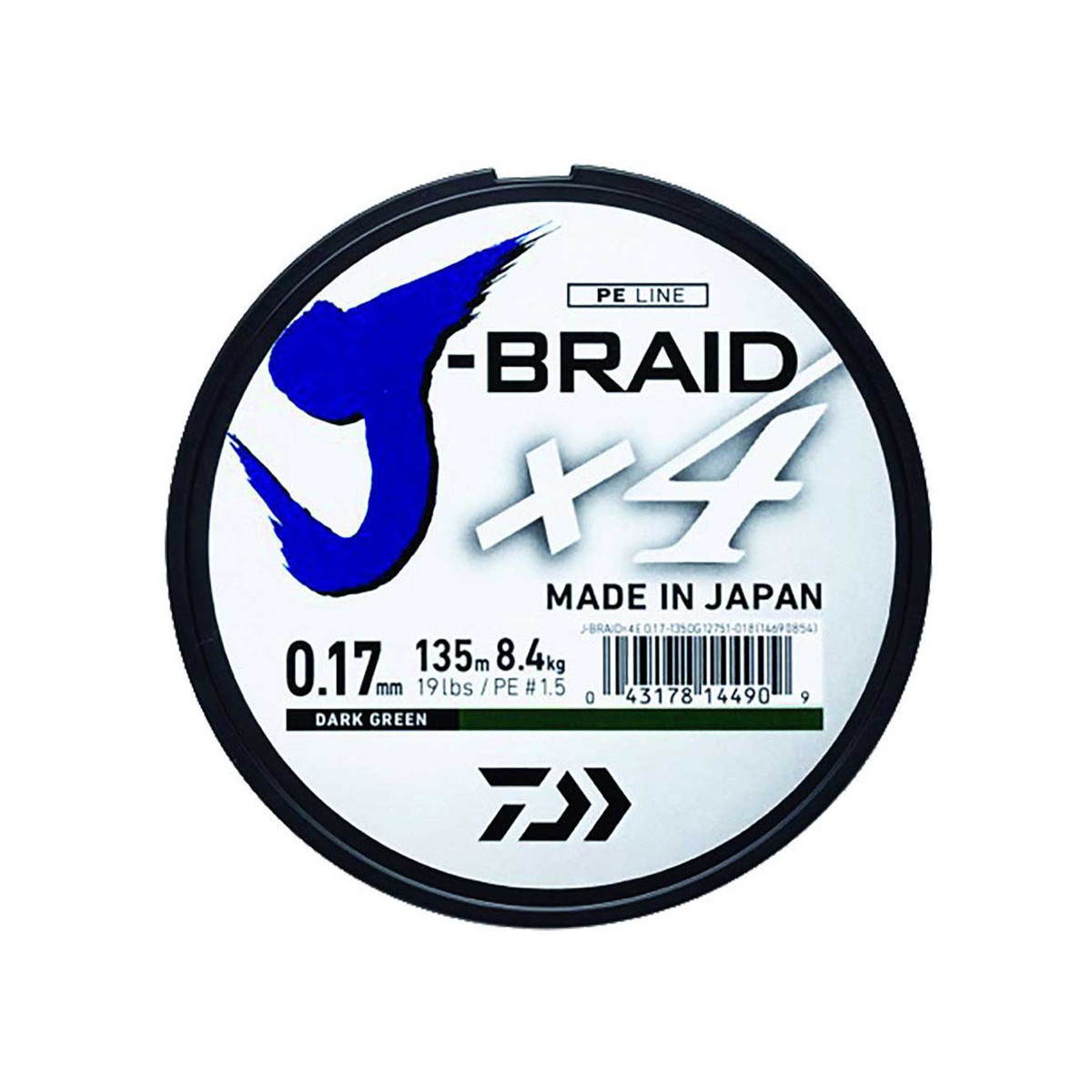 DAIWA J-BRAID X4 135M DARK GREEN