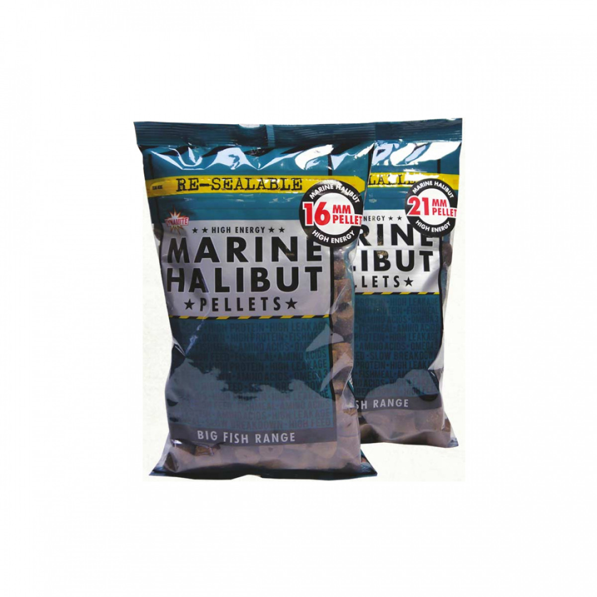 DYNAMITE BAITS MATCH&COMMERCIAL PELLETS PRE-DRILLED MARINE HALIBUT 900G