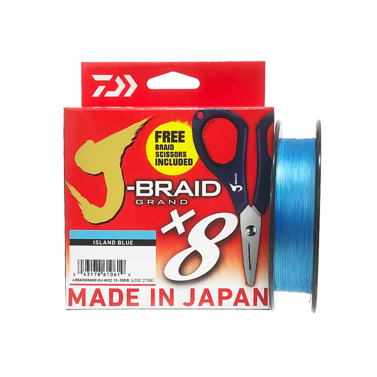 DAIWA J-BRAID GRAND X8 135M ISLAND BLUE + FORBICI