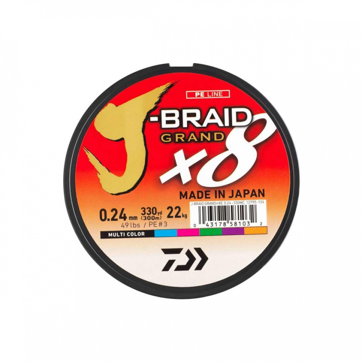 DAIWA J-BRAID GRAND X8 150M MULTI COLOR