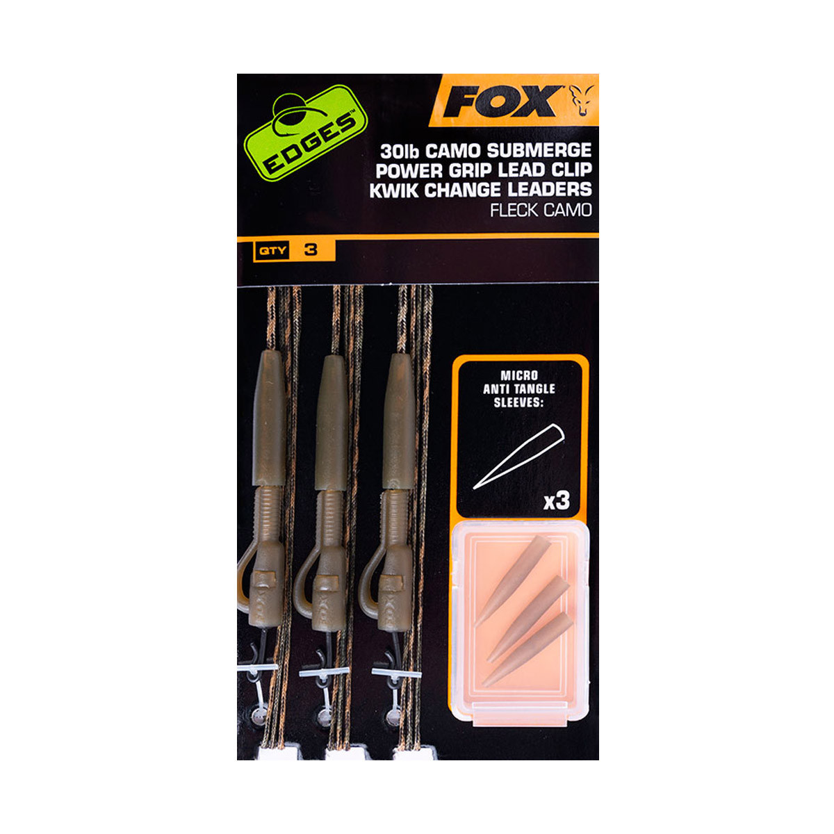 FOX EDGES SUBMERGE CAMO LEADER LEAD CLIP KWIK CHANGE