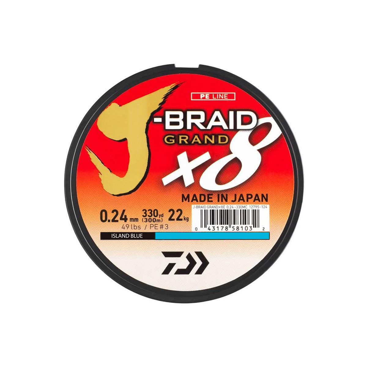 DAIWA J-BRAID GRAND X8 135M ISLAND BLUE