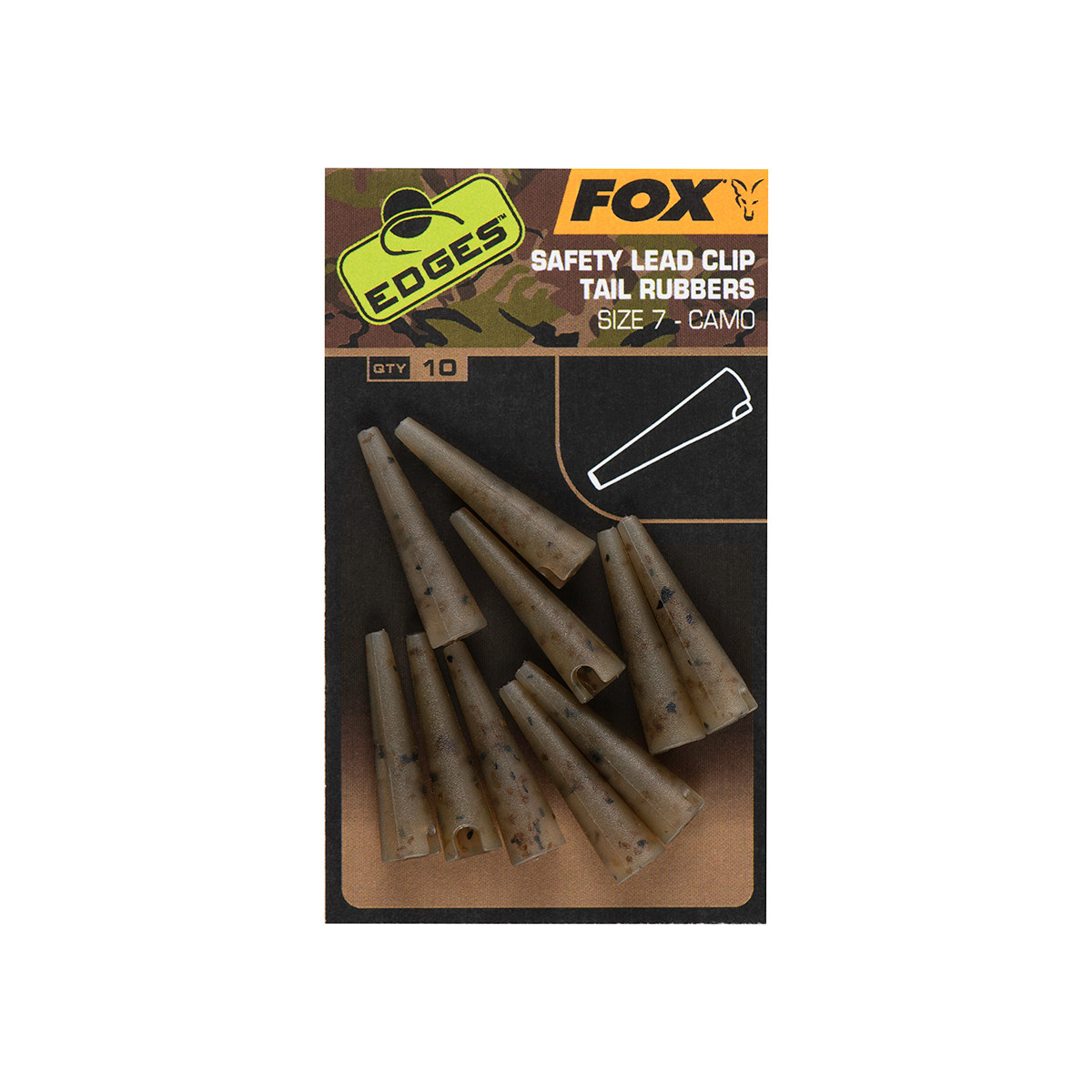 FOX EDGES CAMO SAFETY LEAD CLIP TAIL RUBBERS