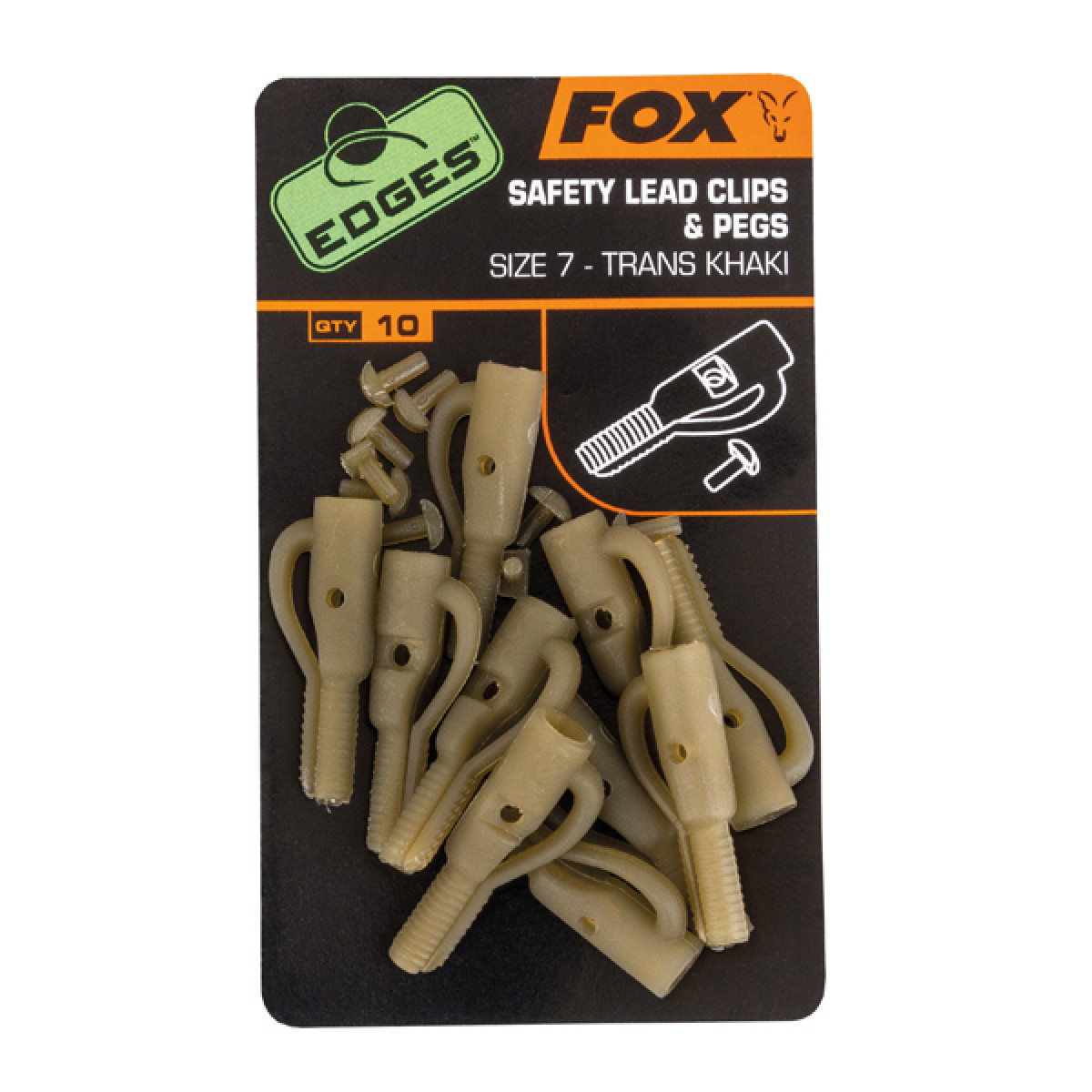 FOX EDGES SAFETY LEAD CLIP & PEGS